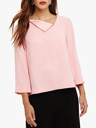 Phase Eight Mine Neck Blouse, Pale Pink