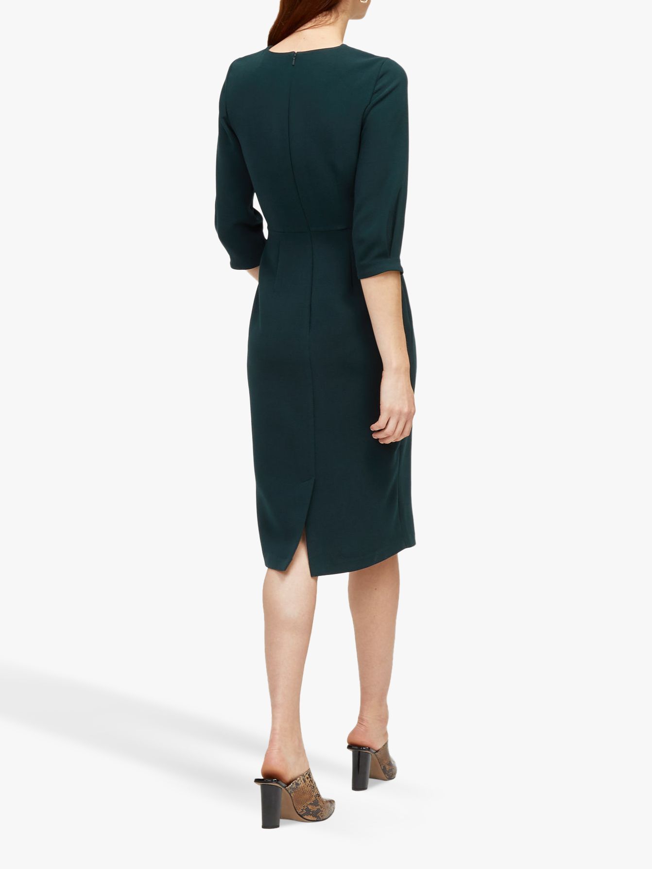 warehouse sleeve tuck midi dress