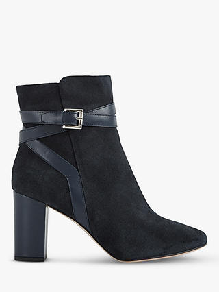 Reiss Enrica Suede Leather Ankle Boots, Navy