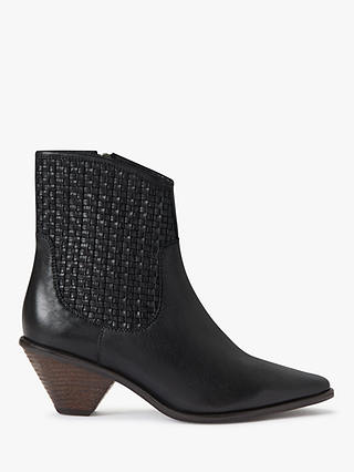 AND/OR Priya Ankle Boots, Black Leather