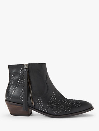 AND/OR Paloma Studded Leather Ankle Boots, Black