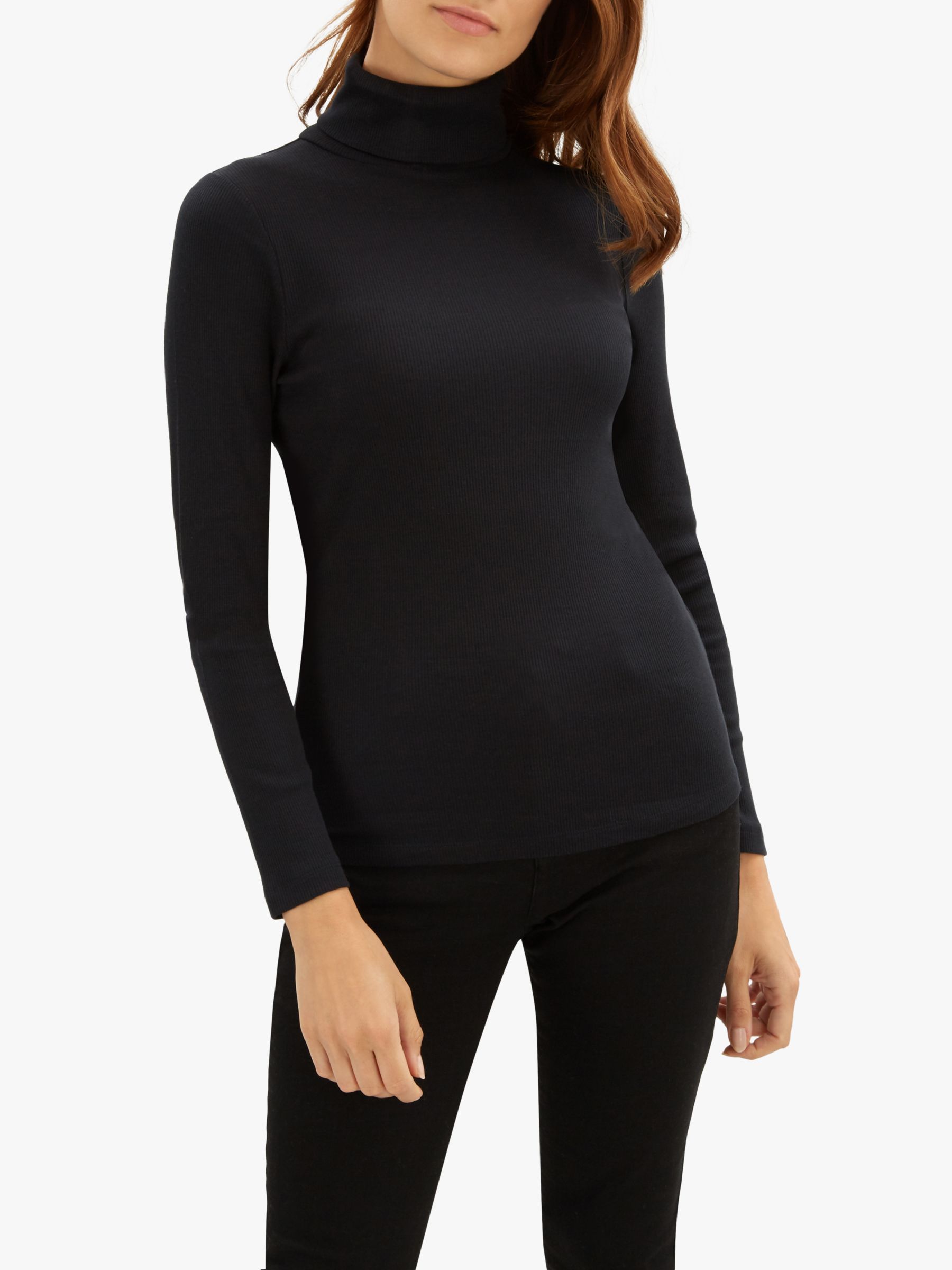 Jaeger Roll Neck Jersey Top, Black at 
