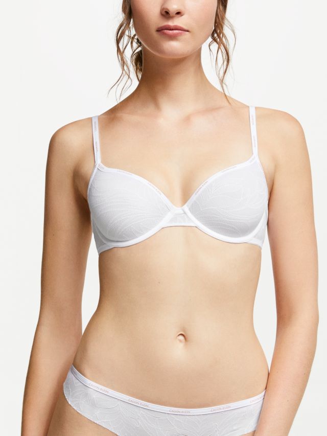 Buy Calvin Klein White Sheer Marquisette Lace Demi Bra from Next