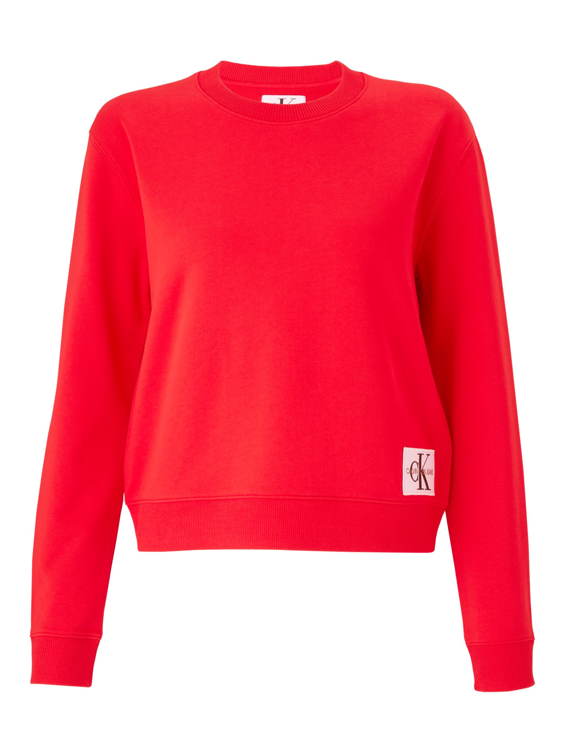 Calvin Klein Jeans Boxy Monogram Logo Sweatshirt, Racing Red