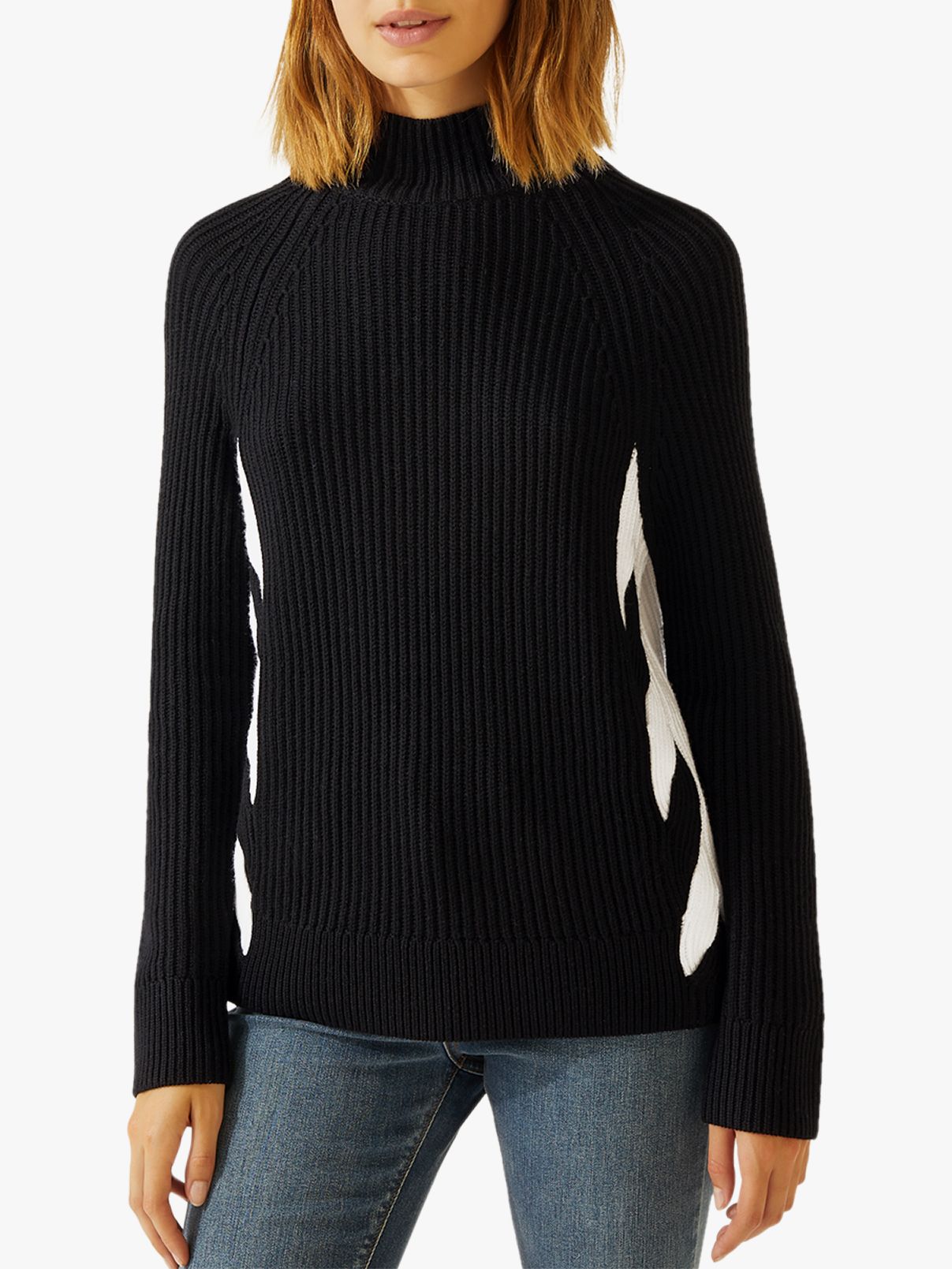 Jigsaw Cable Knitted Jumper, Black