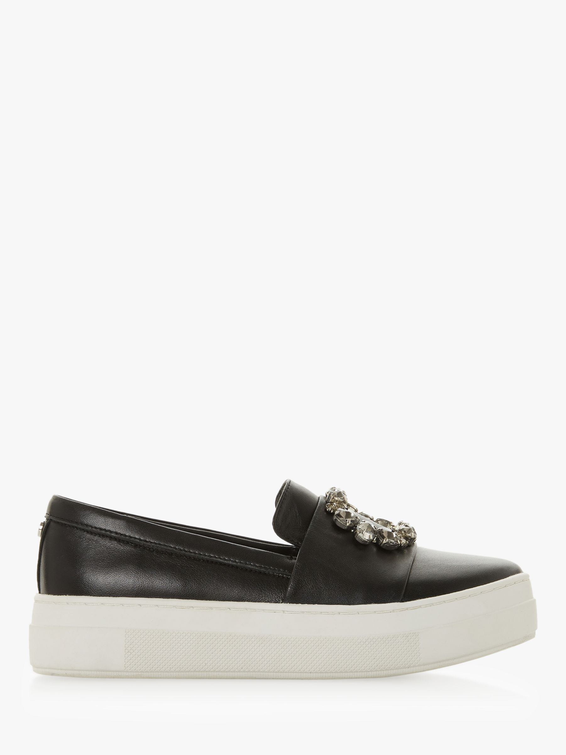 Dune Elston Leather Platform Jewelled Loafer Trainers