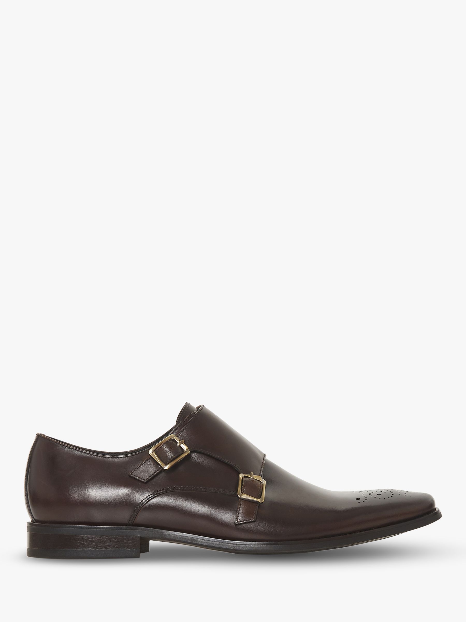 Dune Pinch Monk Strap Leather Shoes