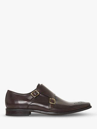 Dune Pinch Monk Strap Leather Shoes