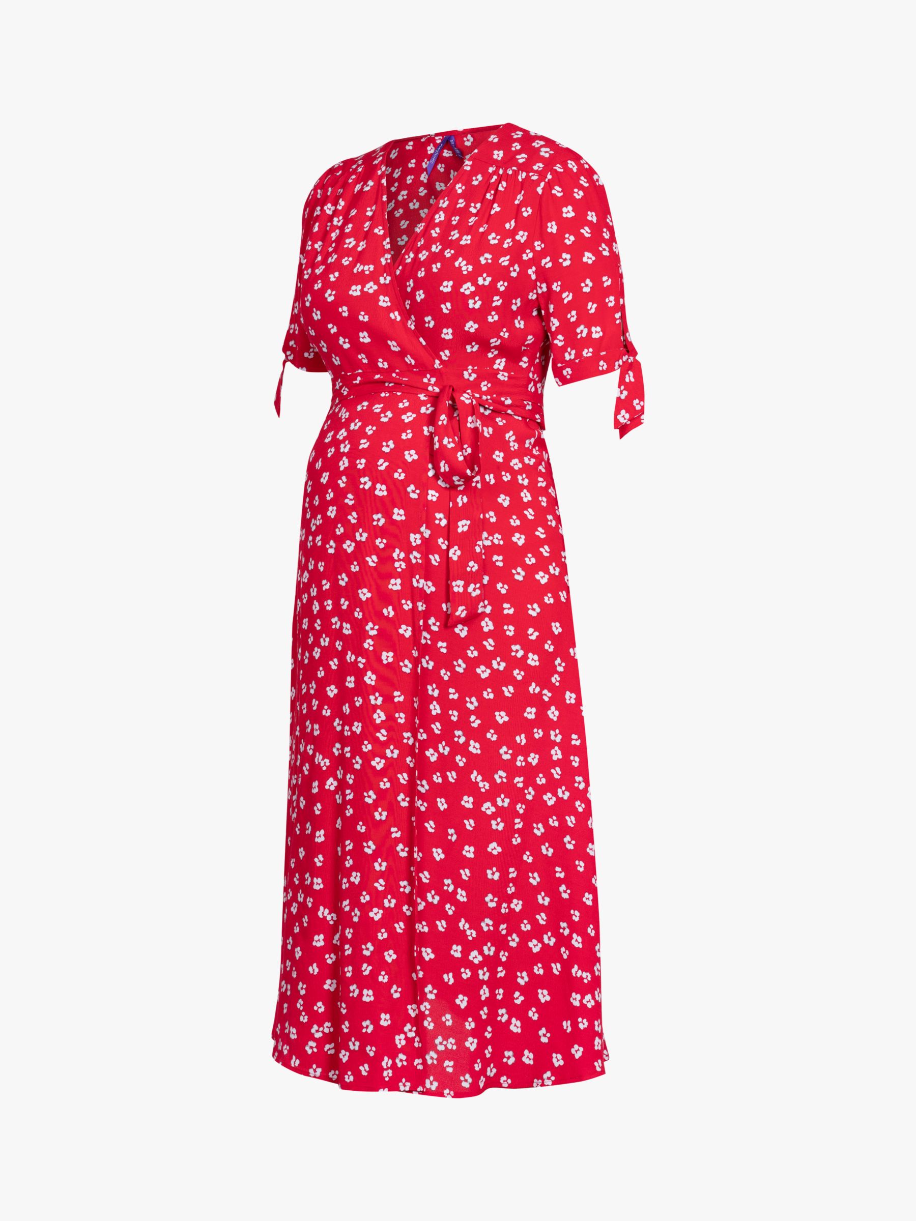 Seraphine Bessie Floral Maternity Dress, Red at John Lewis & Partners