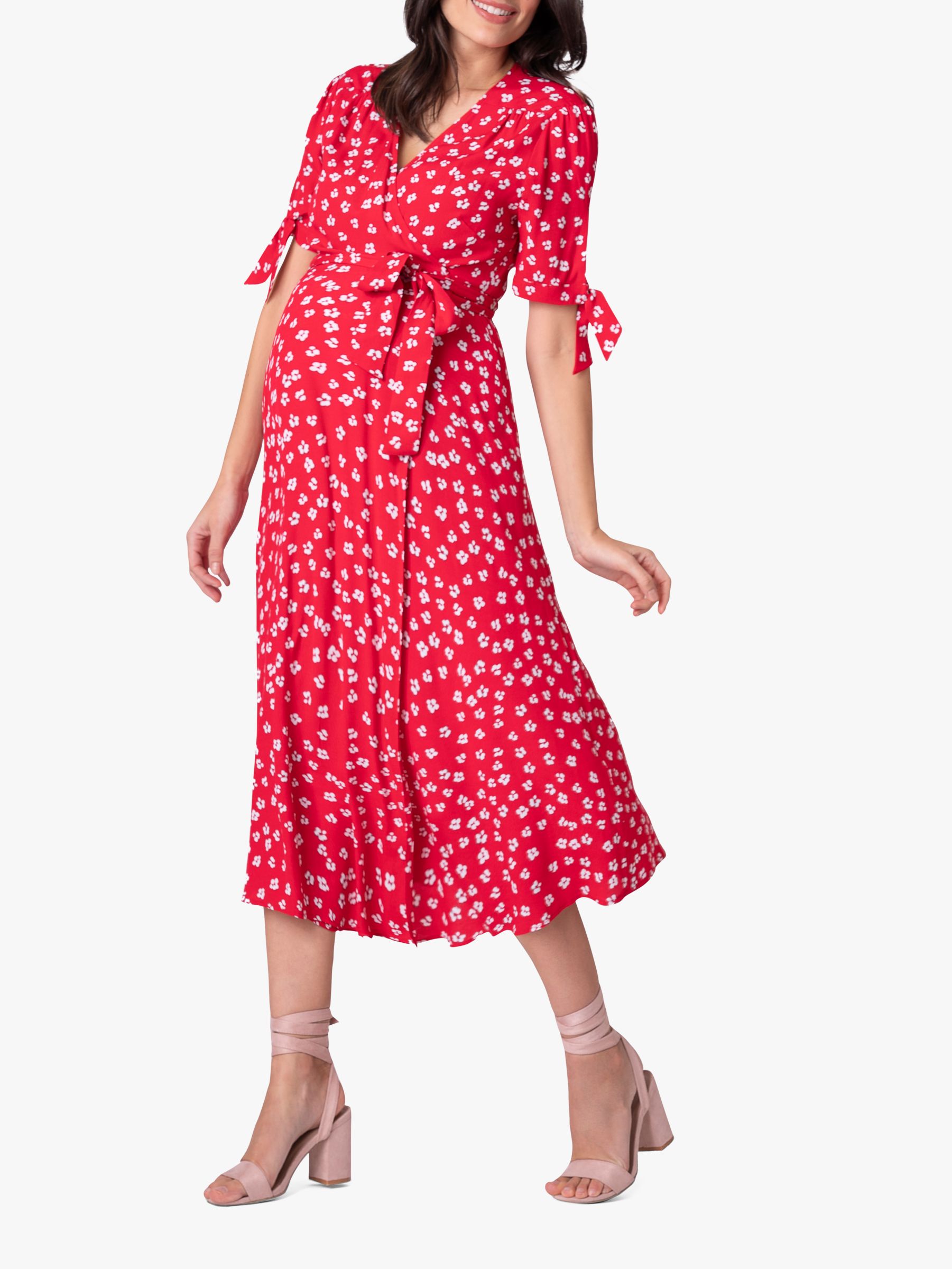 Seraphine Bessie Floral Maternity Dress, Red, 10