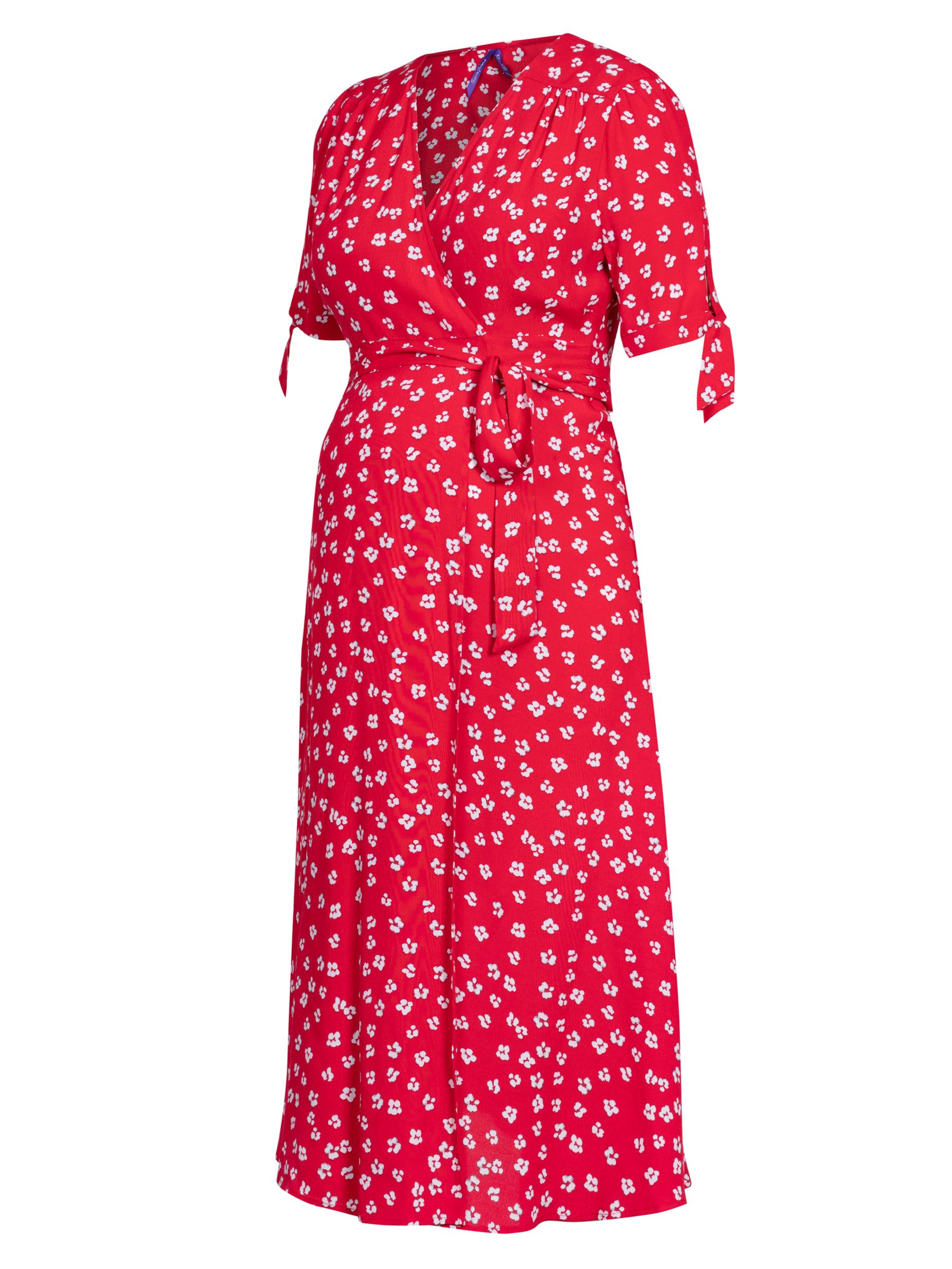 Seraphine Bessie Floral Maternity Dress, Red, 10