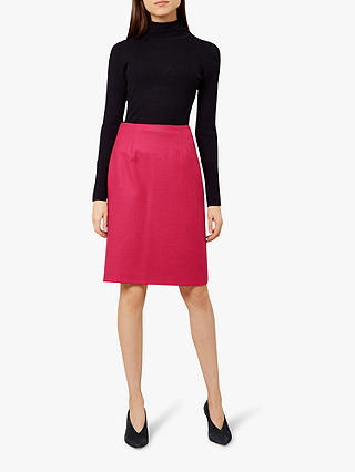 Hobbs Lacey Pencil Skirt, Hot Pink