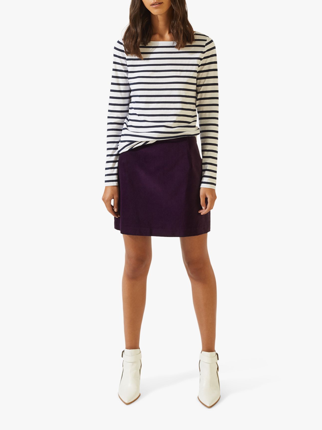 Jigsaw Velvet Mini Skirt, Aubergine