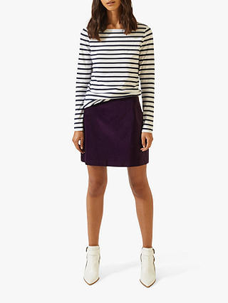 Jigsaw Velvet Mini Skirt, Aubergine