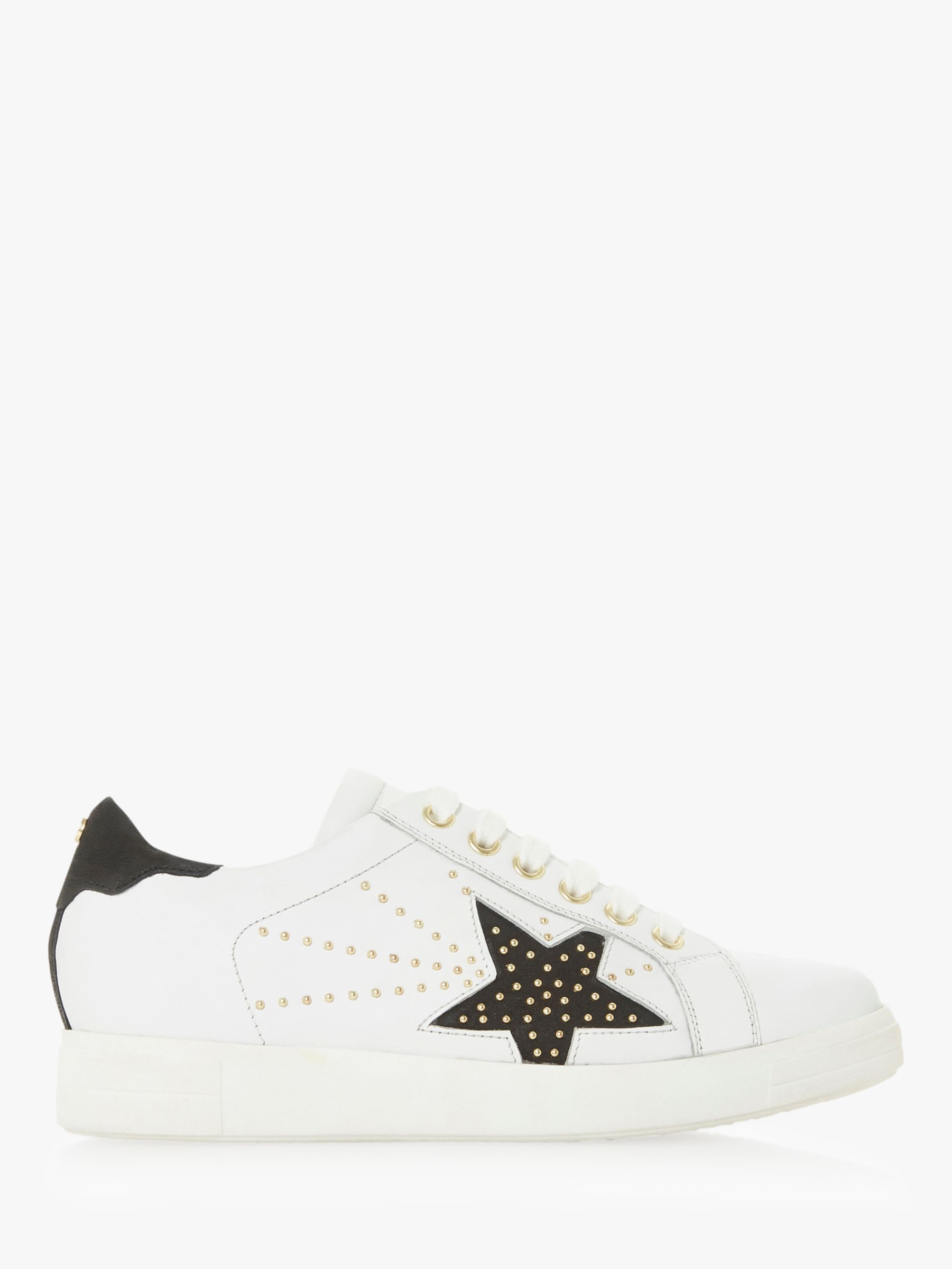 Dune Edris Stud Lace Up Star Trainers, White