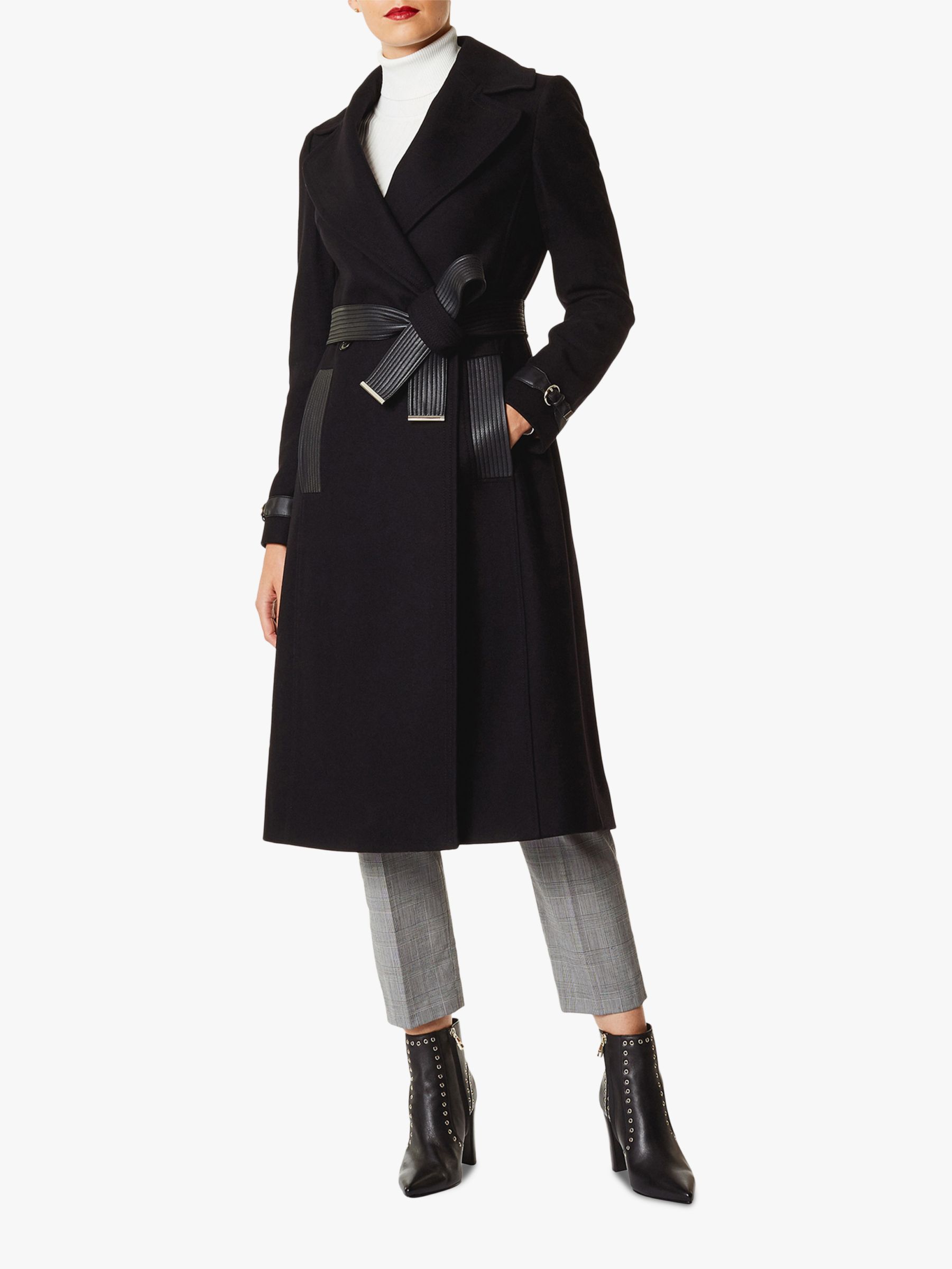 karen millen black coat sale