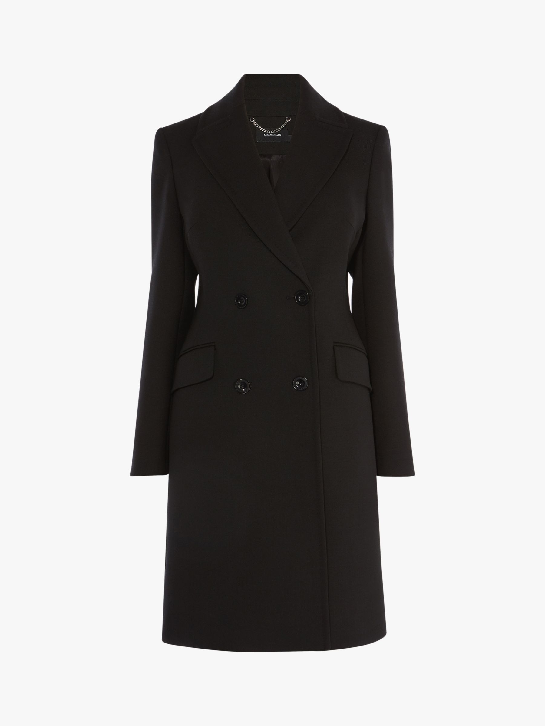 Karen Millen Double Breasted Coat, Black