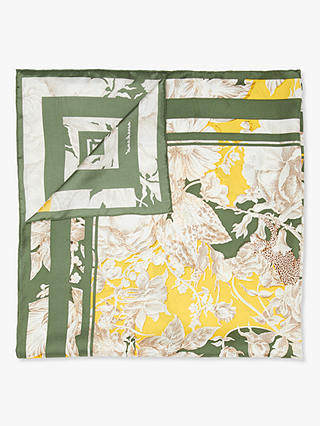 Weekend MaxMara Floral Print Silk Scarf, Yellow/Multi