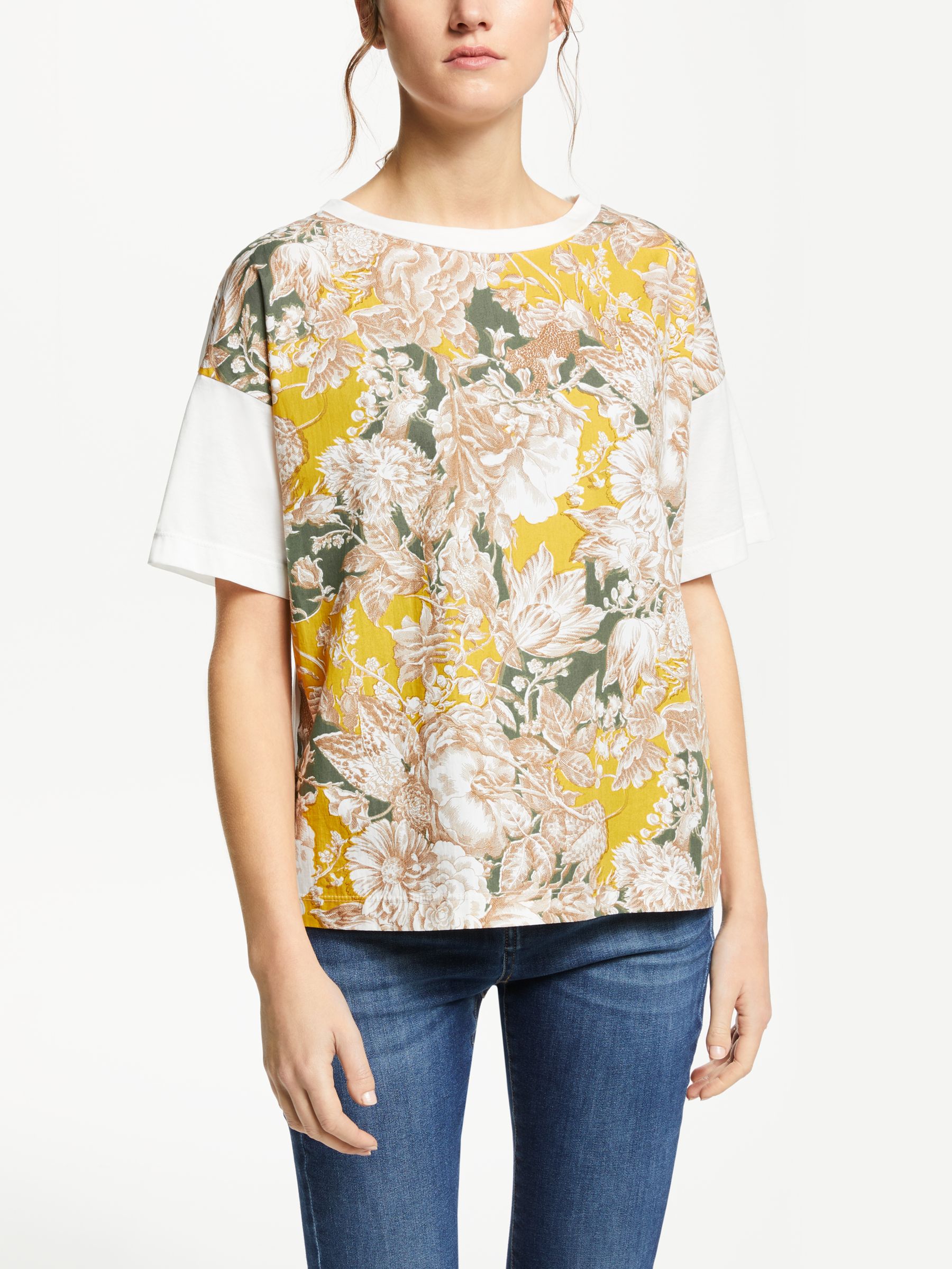 Weekend MaxMara Floral Jersey T-Shirt, White/Yellow