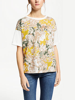 Weekend MaxMara Floral Jersey T-Shirt, White/Yellow