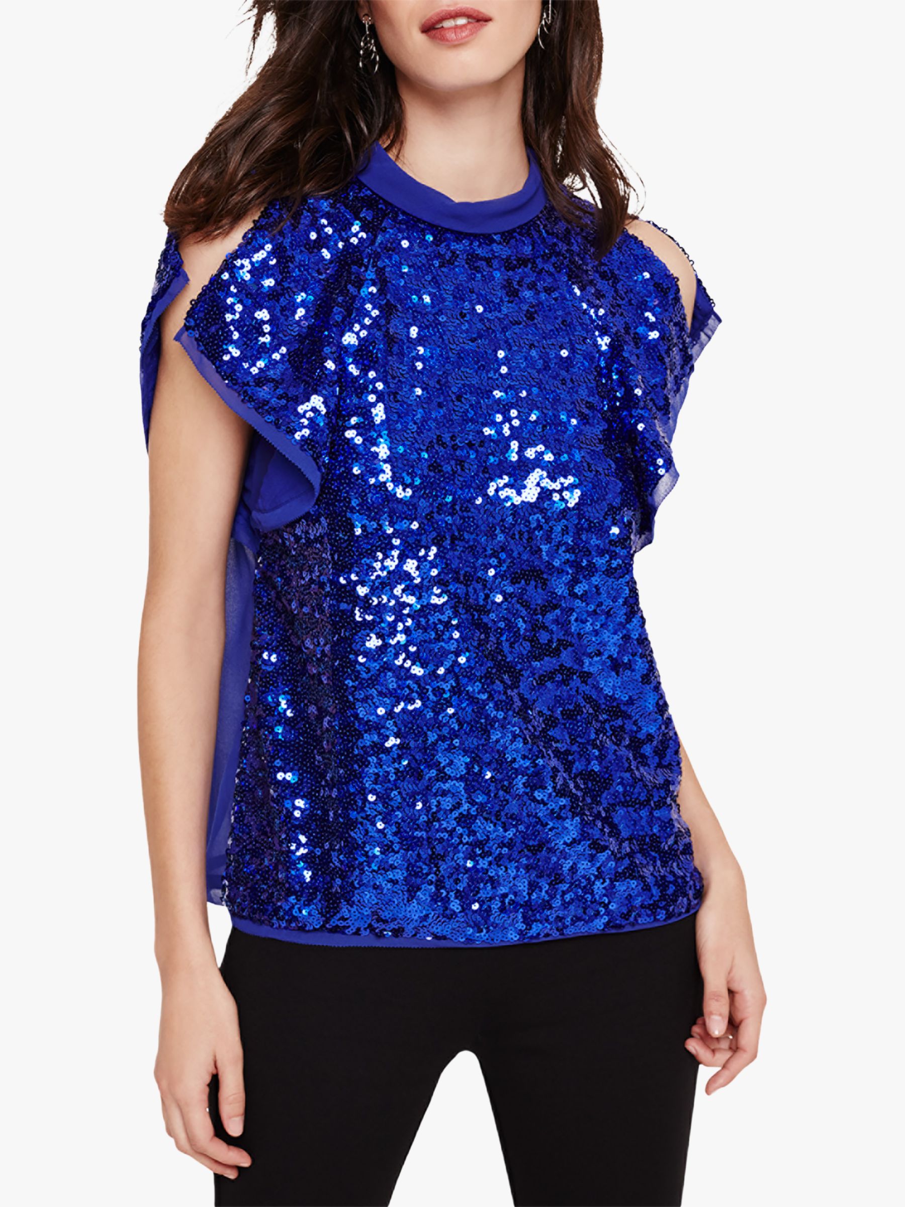 Damsel in a Dress Tally Sequin Blouse, Blue