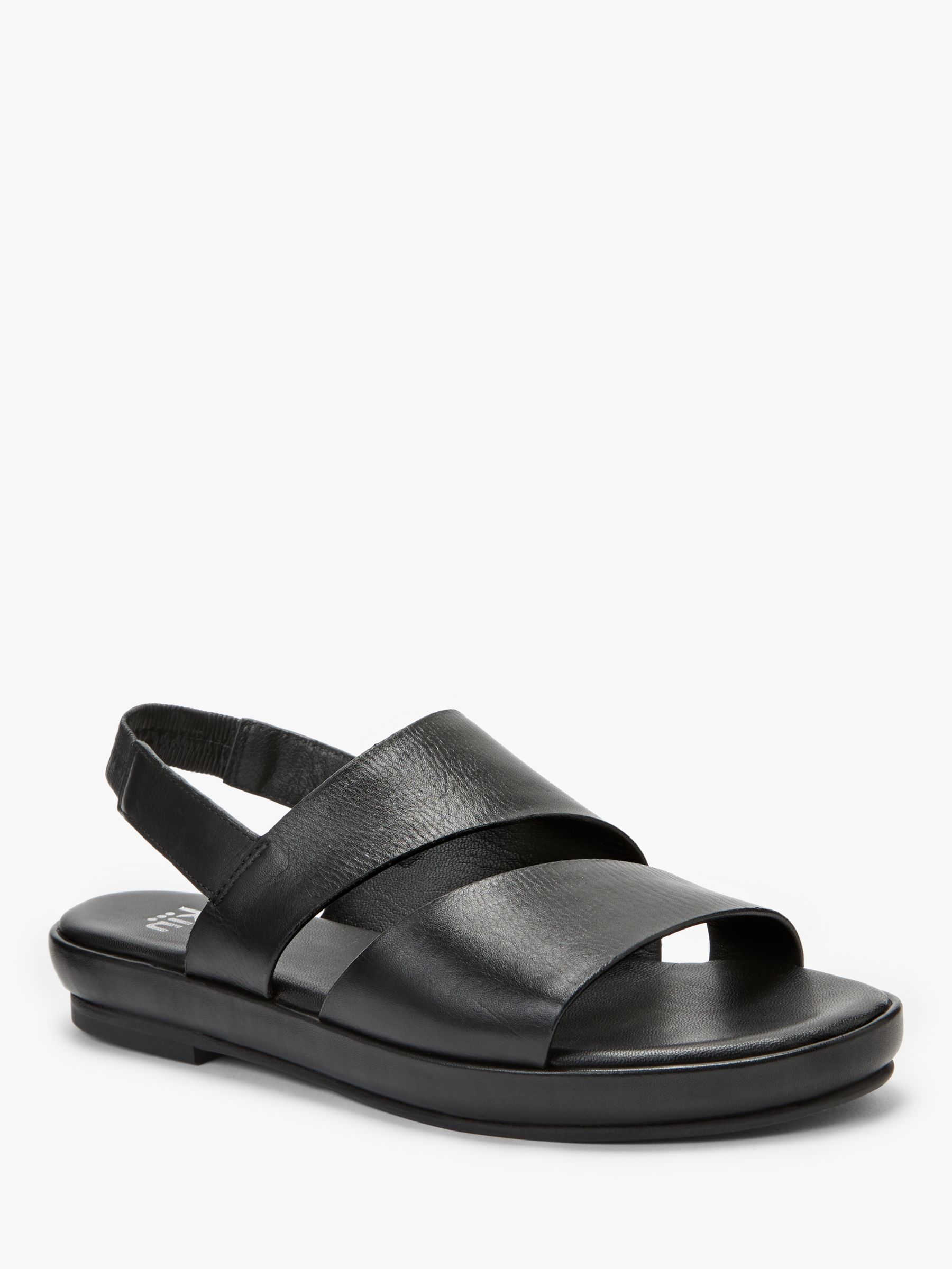 Kin Leone Flat Sandals, Black Leather