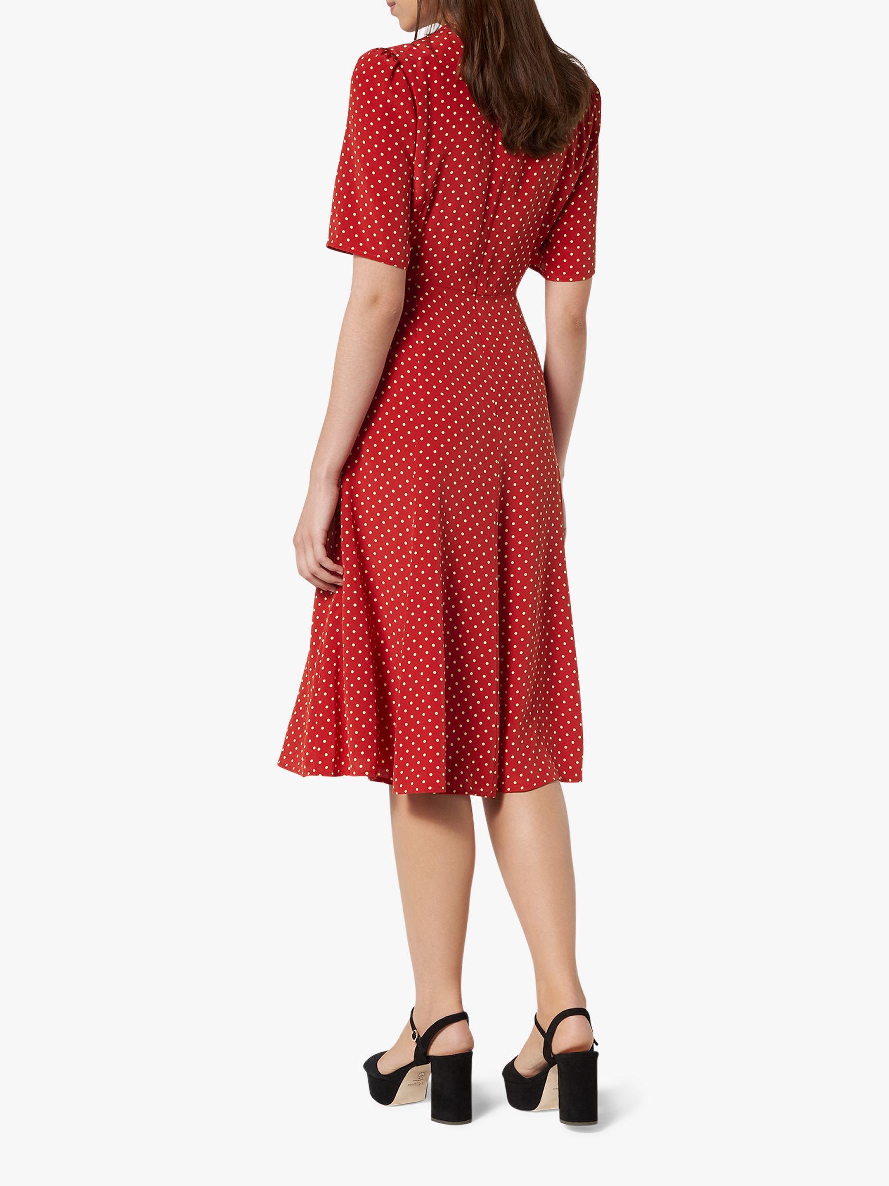 L K Bennett Montana Silk Dress Burgundy At John Lewis Partners