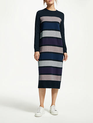 ARMEDANGELS Elvi Bold Stripe Organic Cotton Jersey Dress, Black
