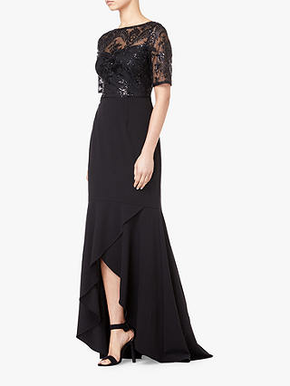 Adrianna Papell Long Sequin Dress, Black