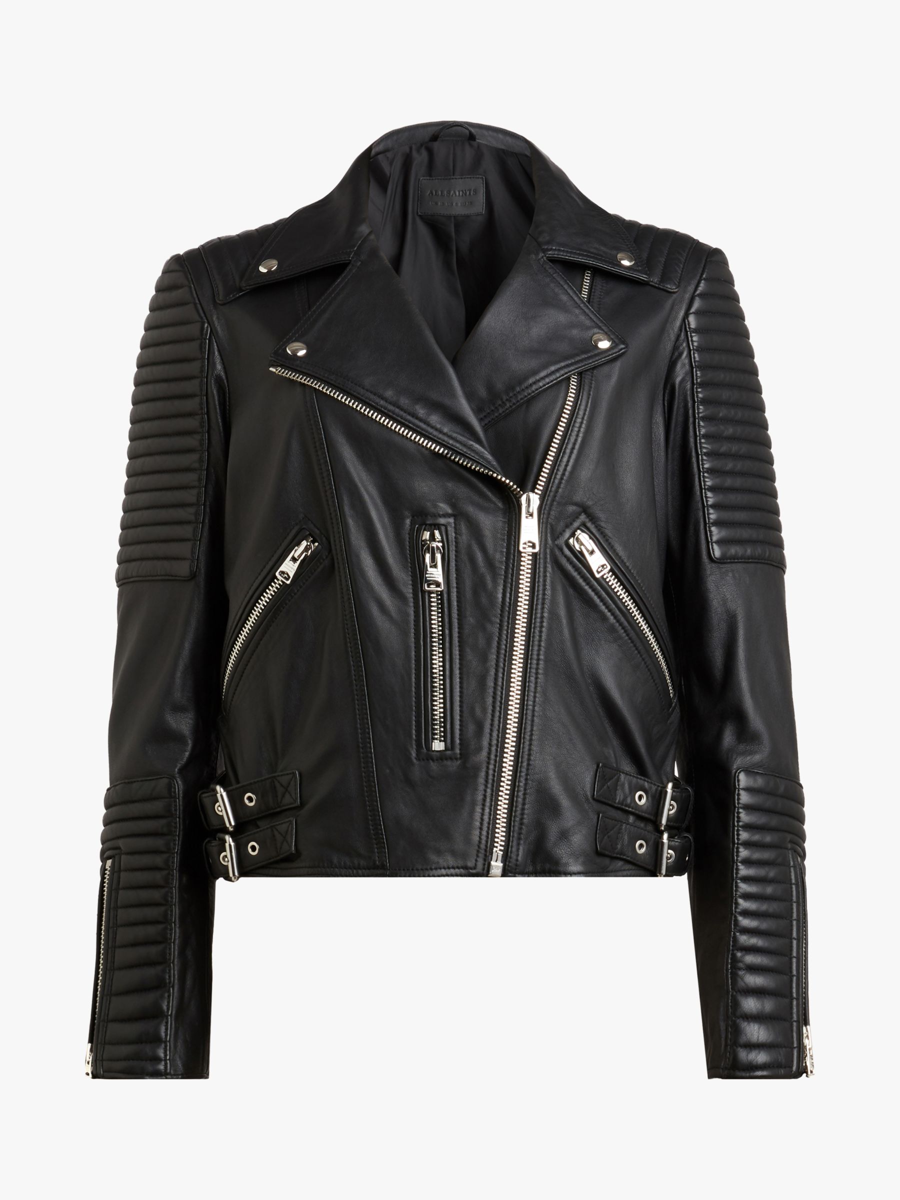 AllSaints Estella Leather Biker Jacket, Black