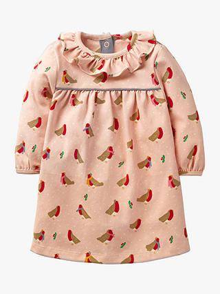 Mini Boden Baby Robin Print Dress, Provence Dusty Pink