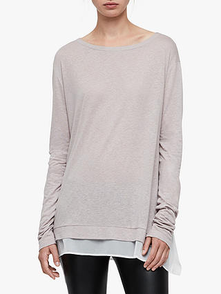 AllSaints Miro Long Sleeve T-Shirt, Ash Grey