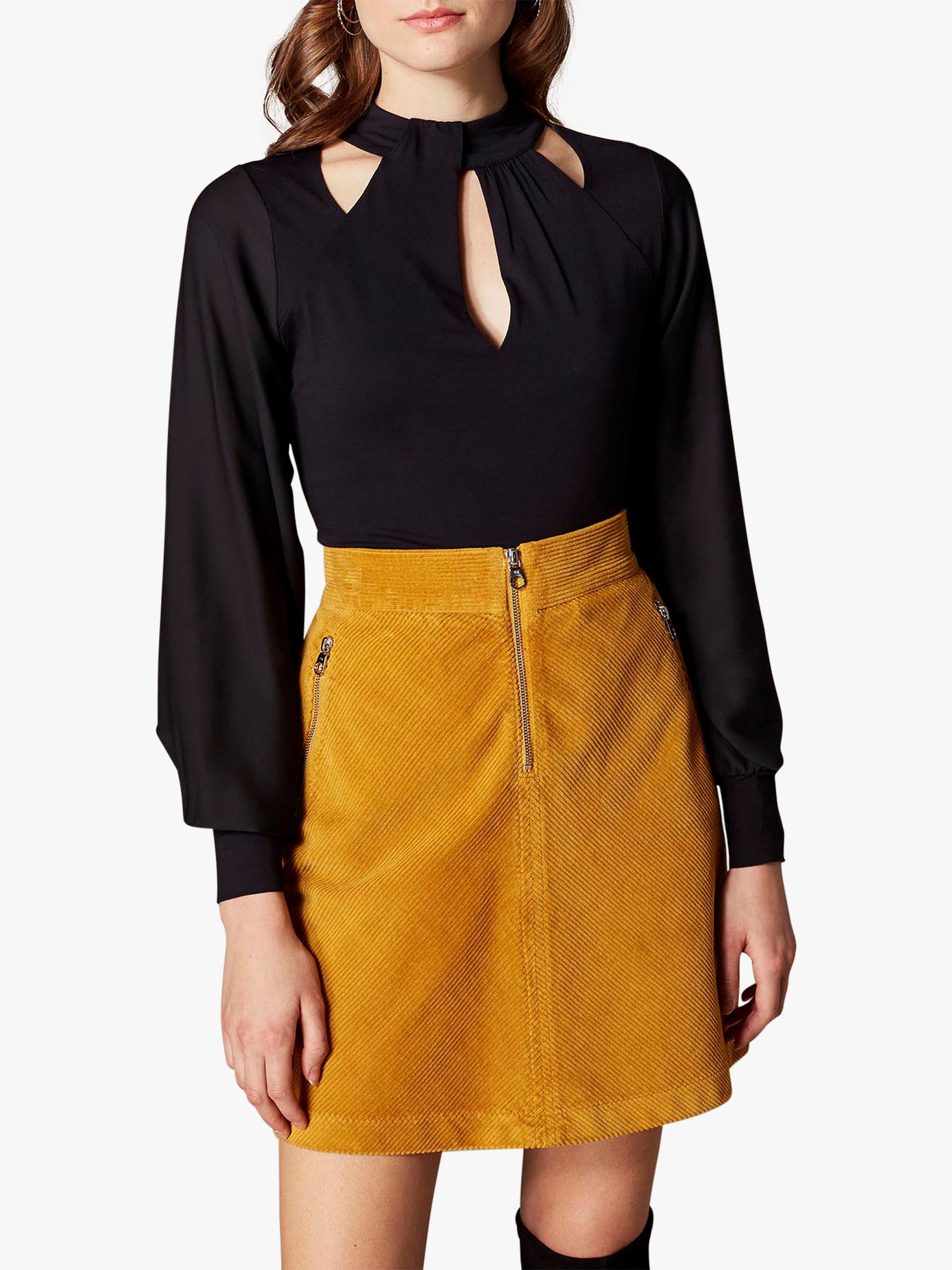 Karen Millen Cut Out Top, Black at John 