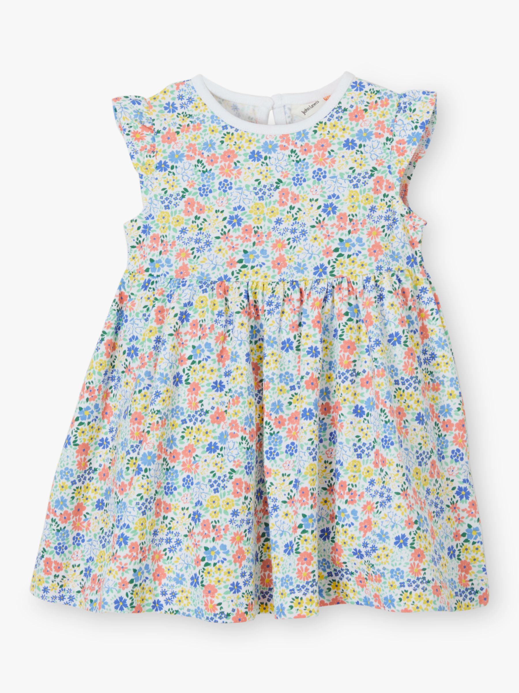 John Lewis & Partners Baby GOTS Organic Cotton Floral Dress, Multi