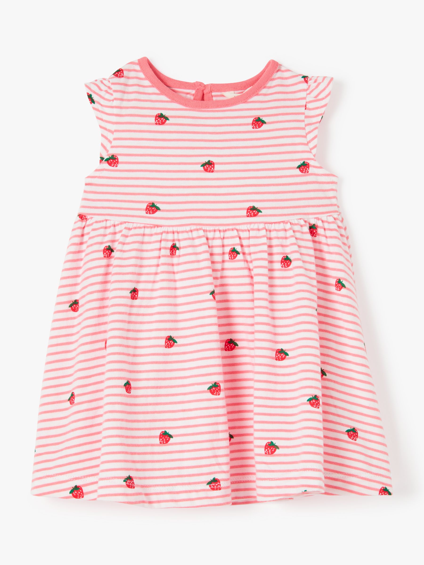 used John Lewis John Lewis Baby Girls 100% Cotton Pink Striped Dress 6-9 months 