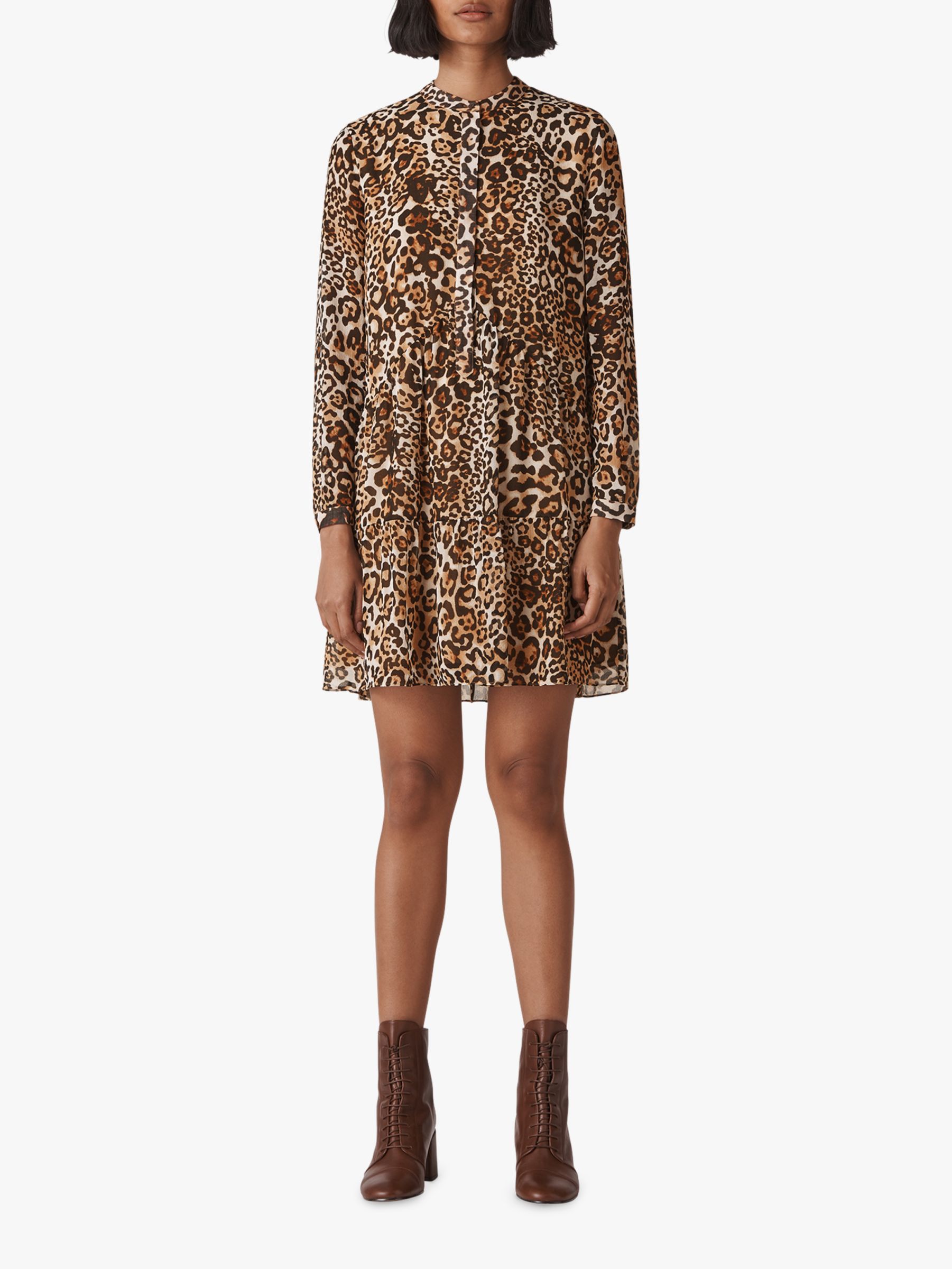 leopard print shirt dress