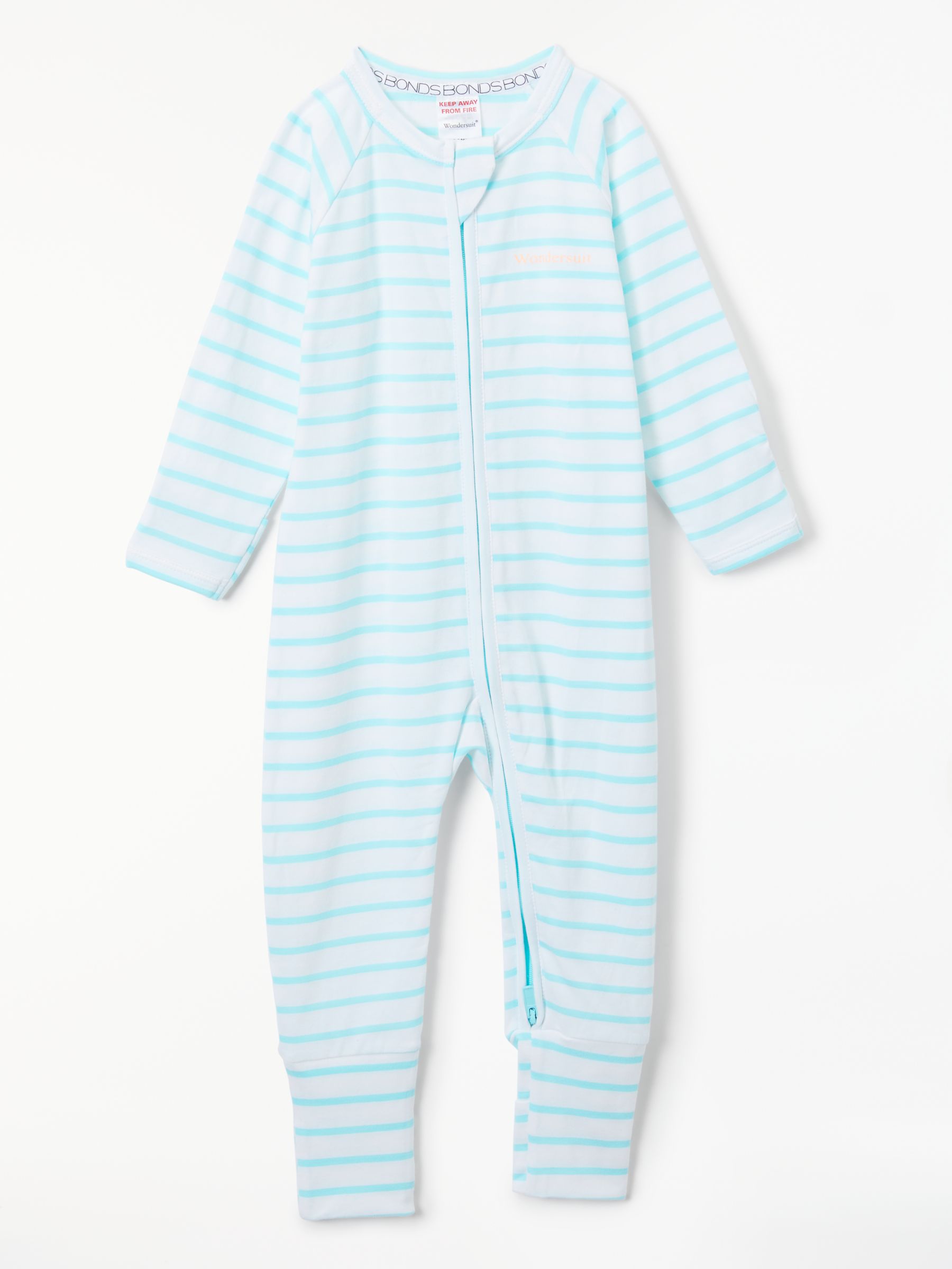 Bonds Baby Unreal Stripe Wondersuit, Blue