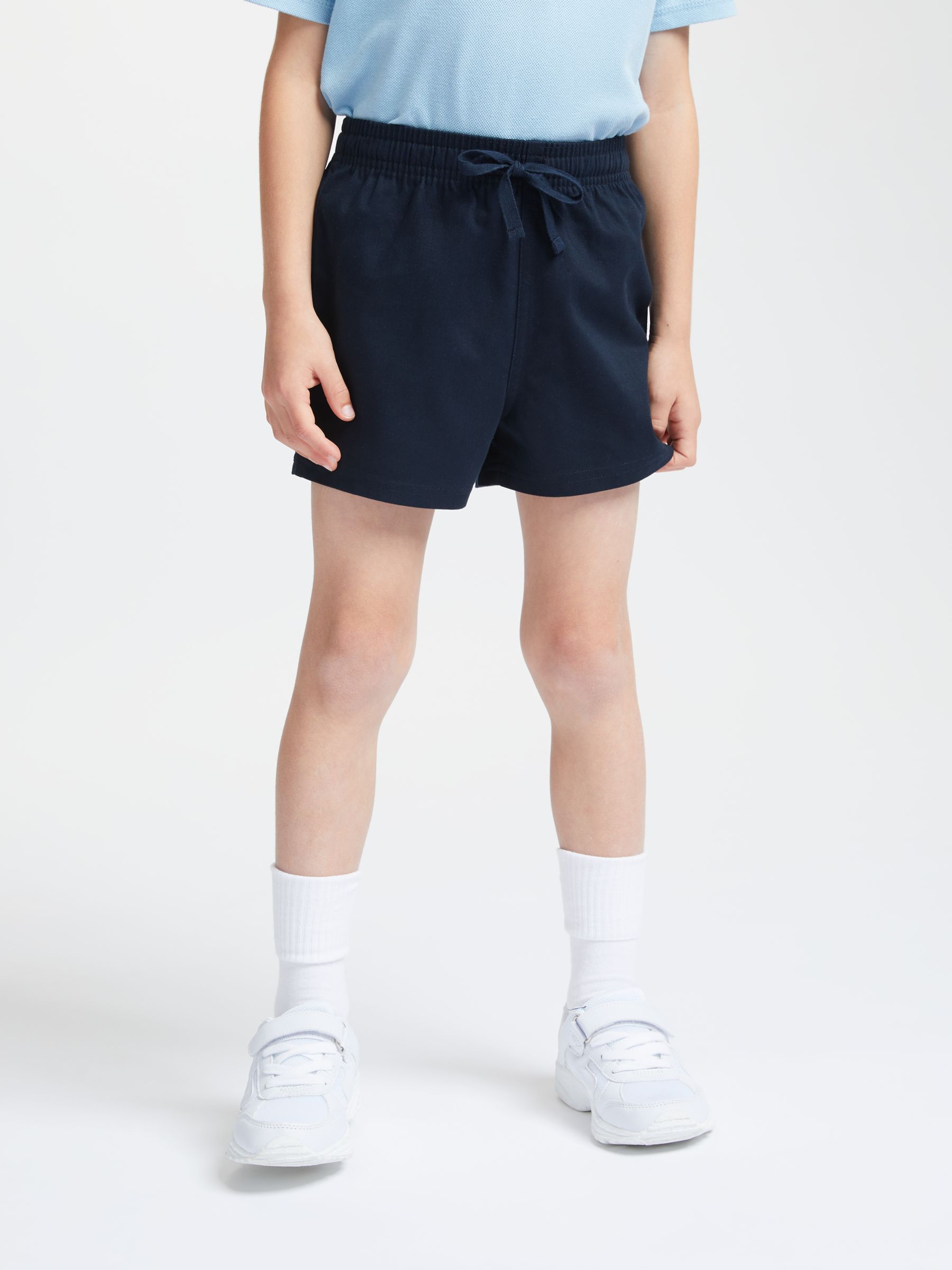 John Lewis Children's Cotton School PE Shorts, Navy, 4-5 years