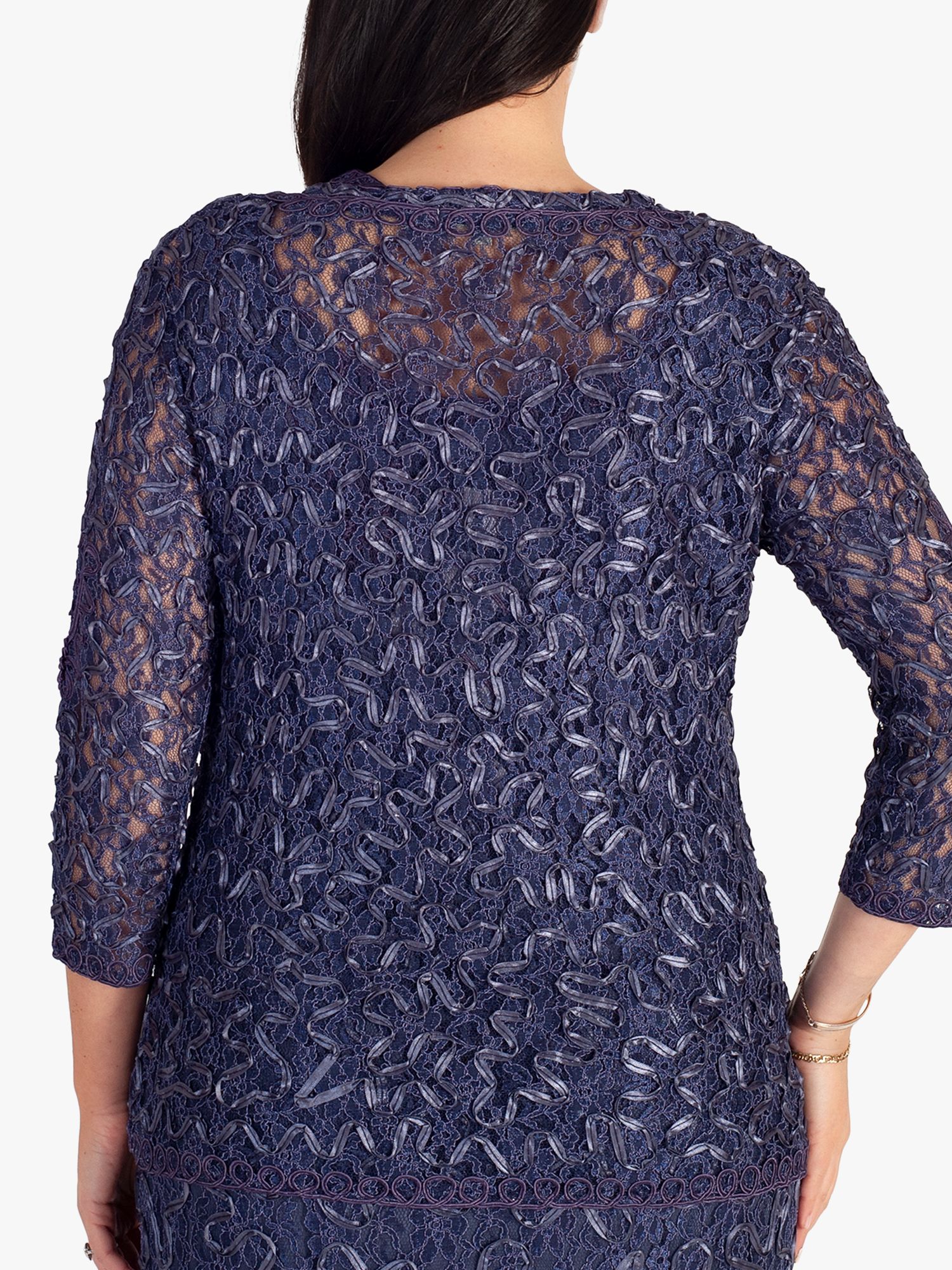 chesca Luxe Lace Jacket, Lilac at John Lewis & Partners