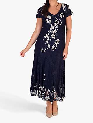 Chesca Cornelli Lace Dress, Navy/Ivory