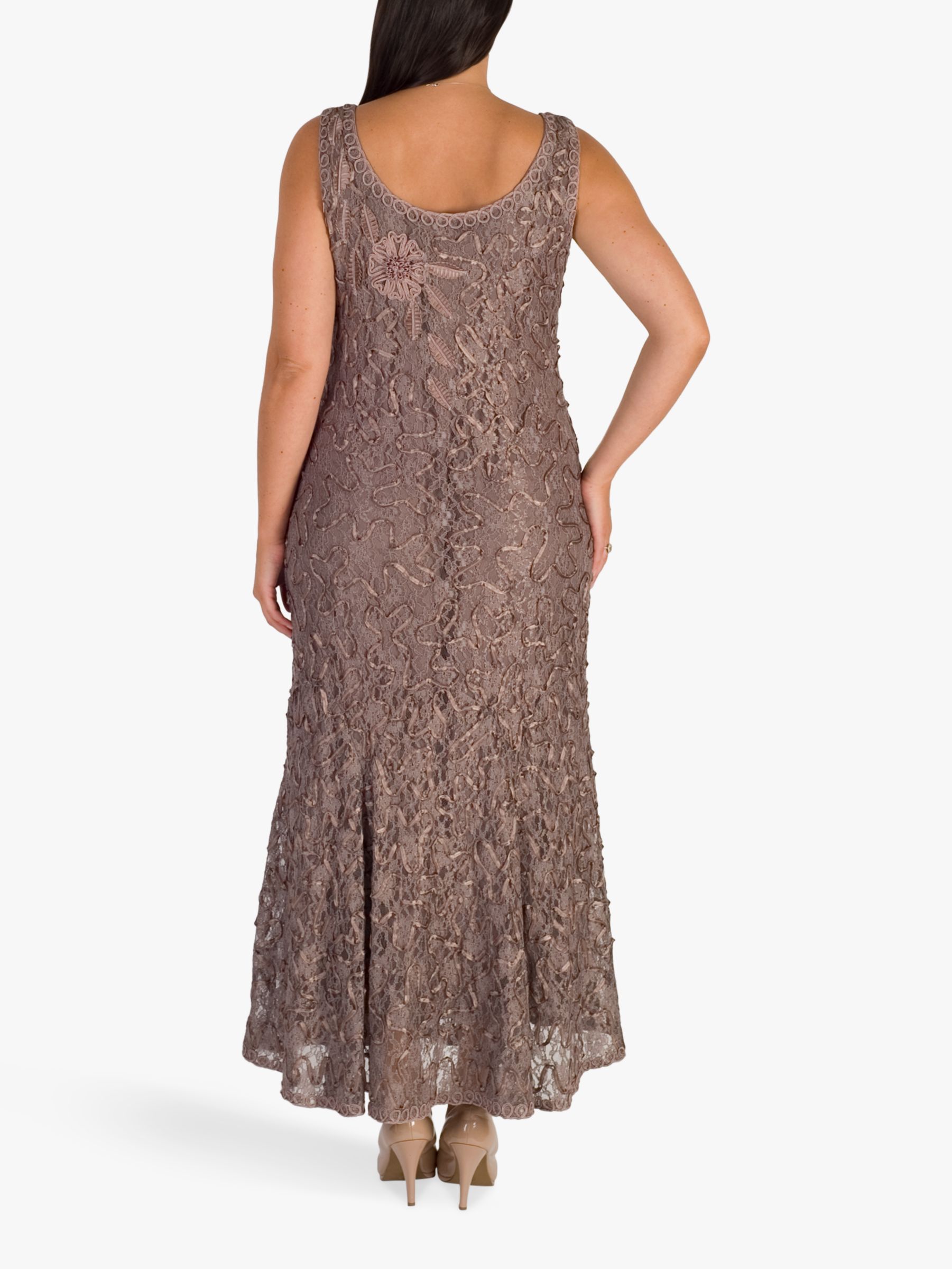 Chesca Lace Cornelli Embroidered Dress, Cappucino at John Lewis & Partners