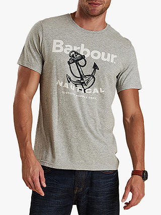 Barbour Anchor Short Sleeve Graphic T-Shirt, Grey Marl
