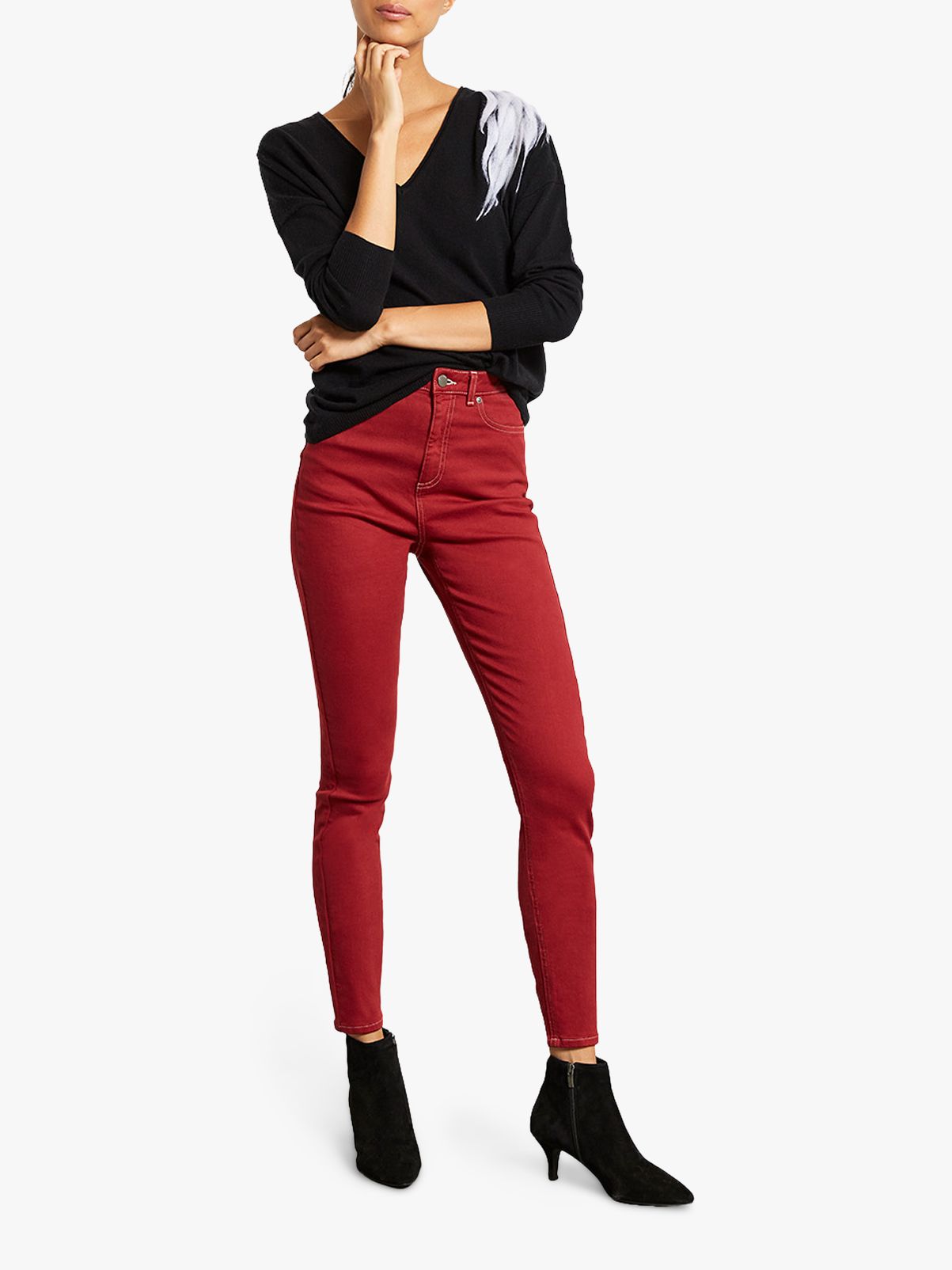 dark red skinny jeans womens