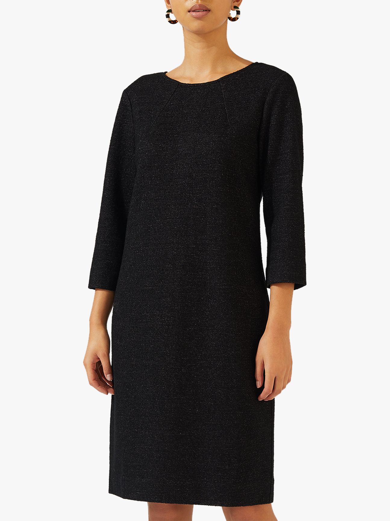 Jigsaw Speckled Knit Dress, Charcoal at John Lewis & Partners