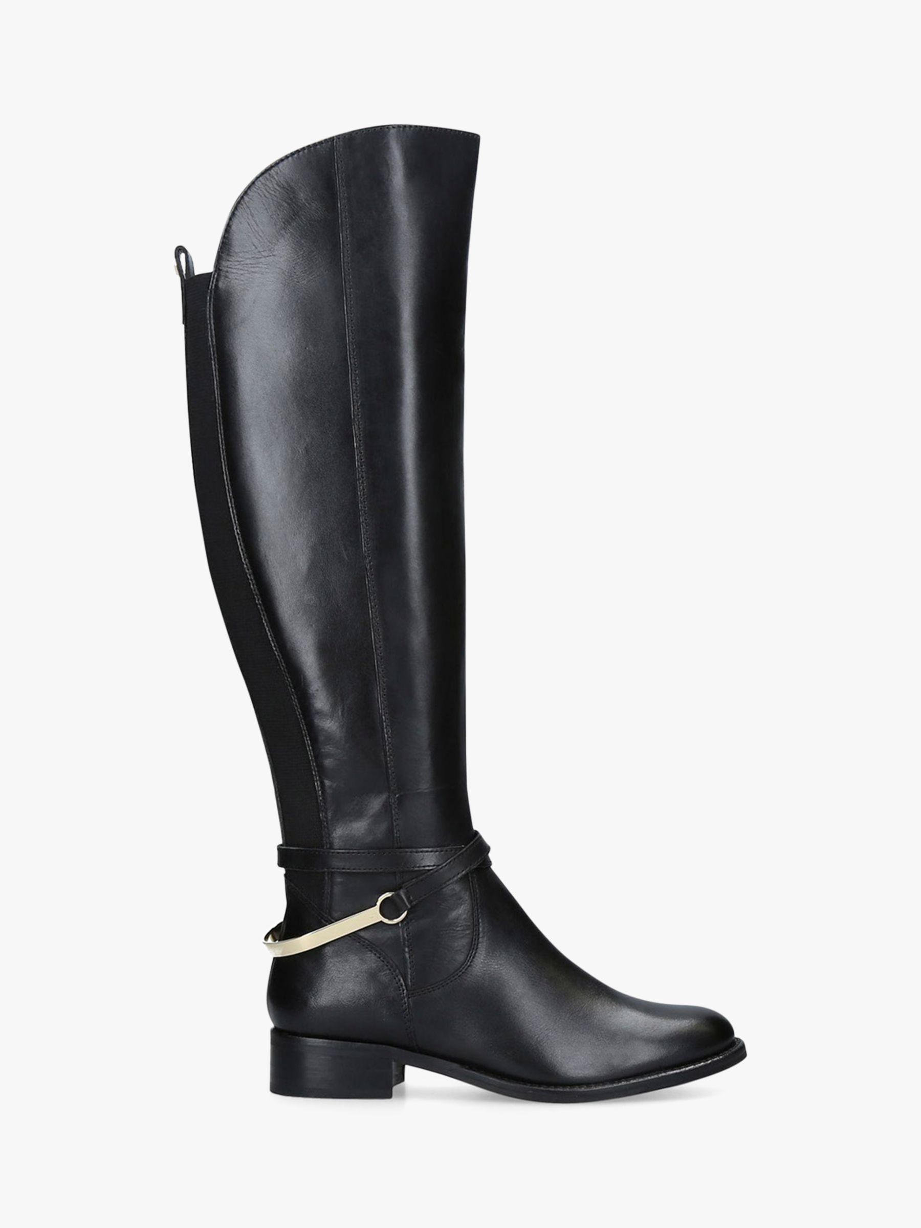Carvela Parading Leather Knee High Boots, Black at John Lewis & Partners