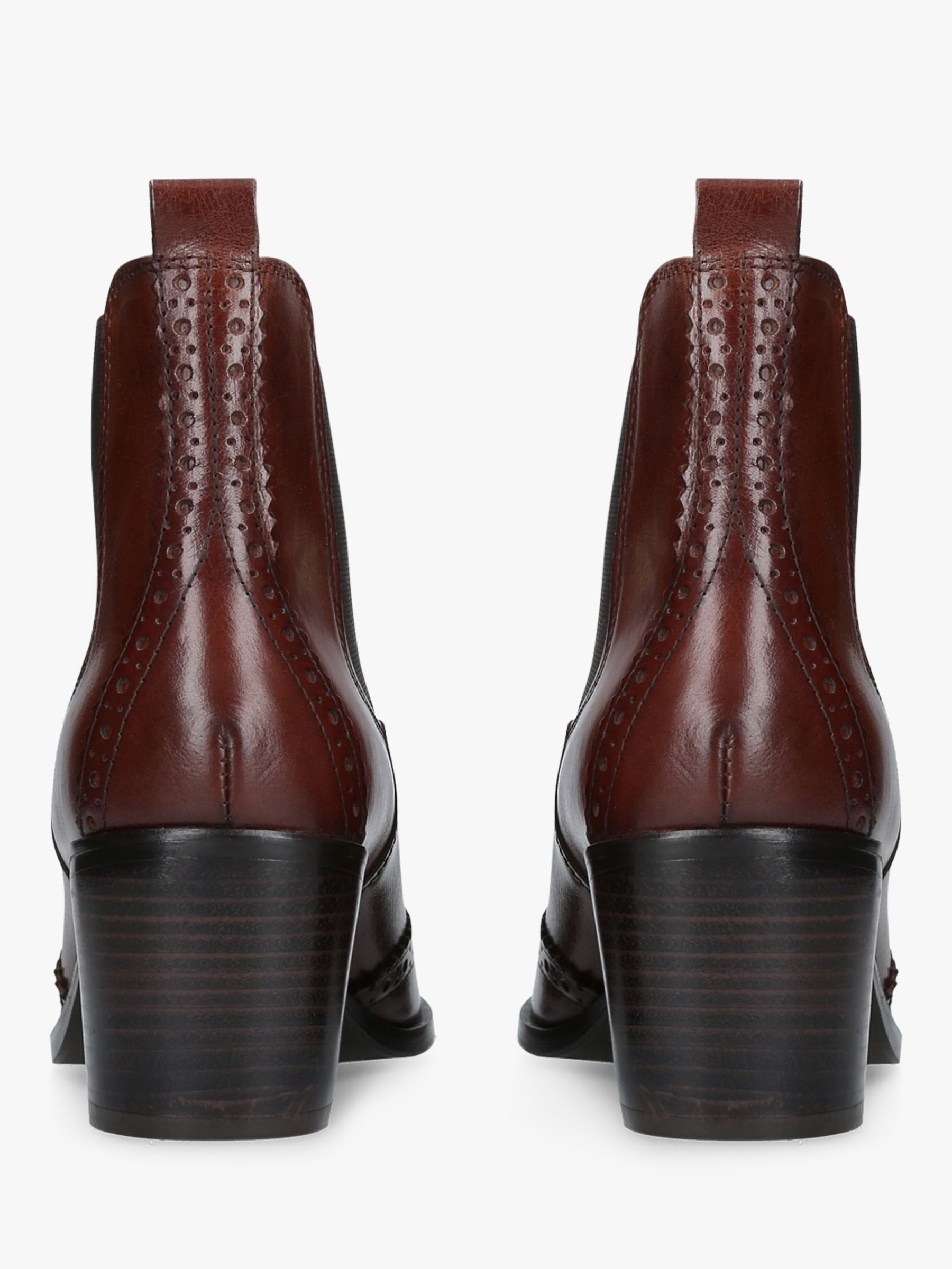 Carvela Shake Block Heel Ankle Boots, Tan Leather at John Lewis & Partners