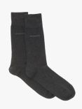 BOSS Plain Socks, Pack of 2, Charcoal