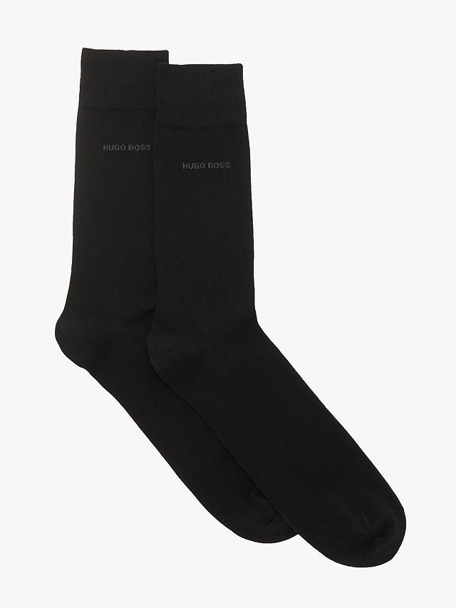 BOSS Plain Socks, Pack of 2, Black