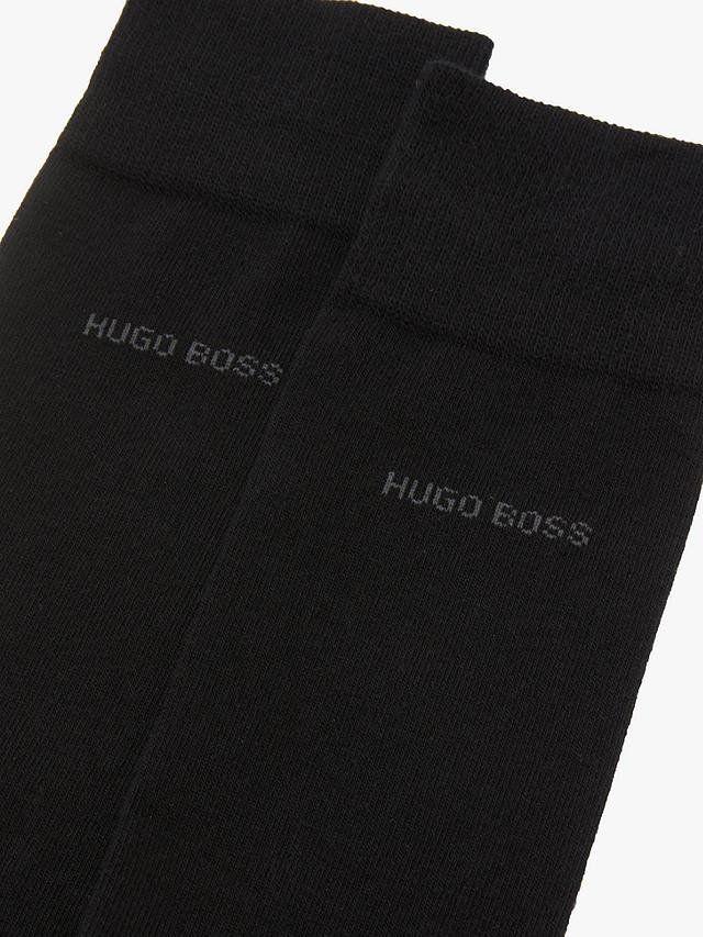 BOSS Plain Socks, Pack of 2, Black