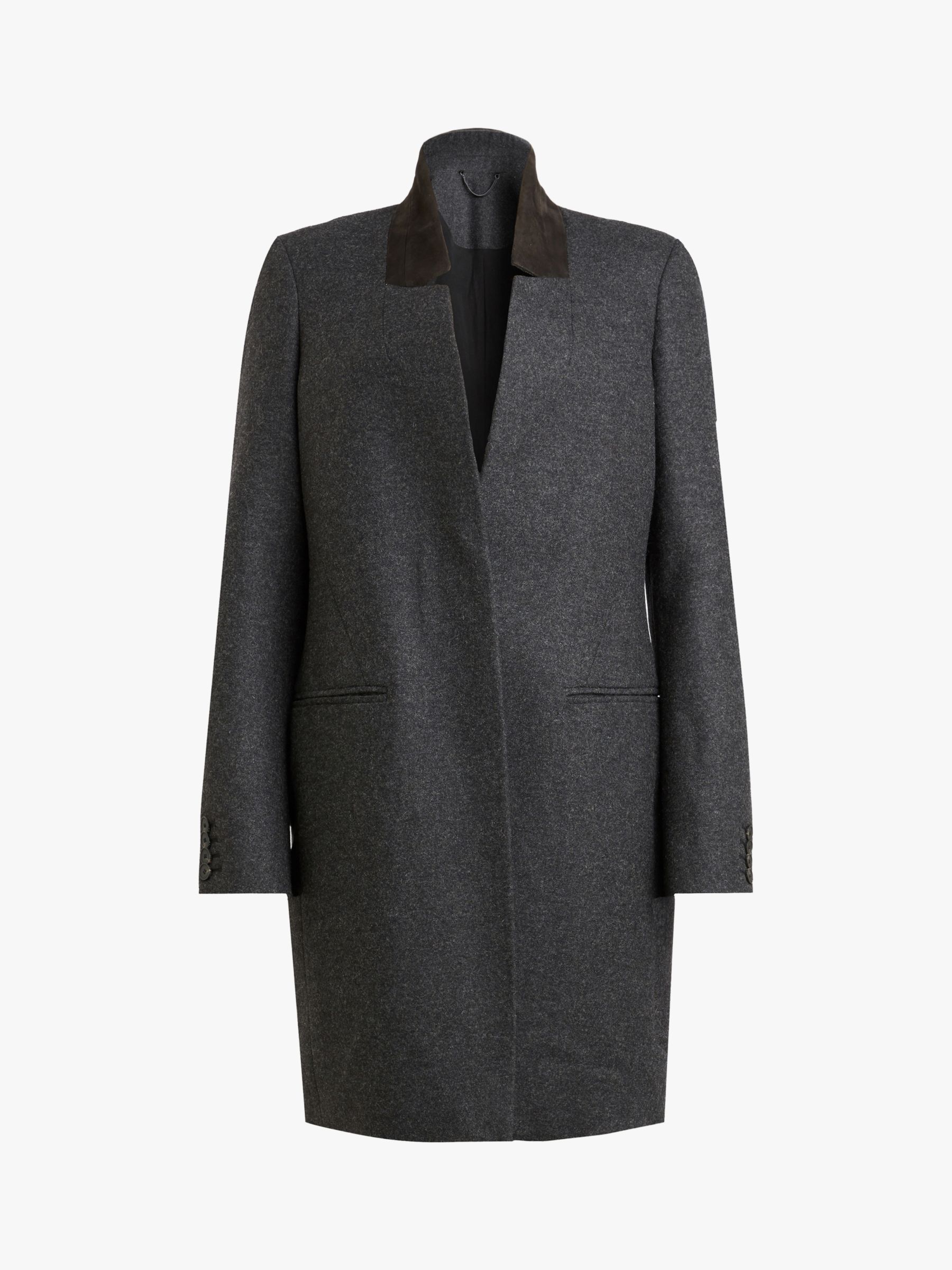 AllSaints Lyla Coat, Charcoal Grey
